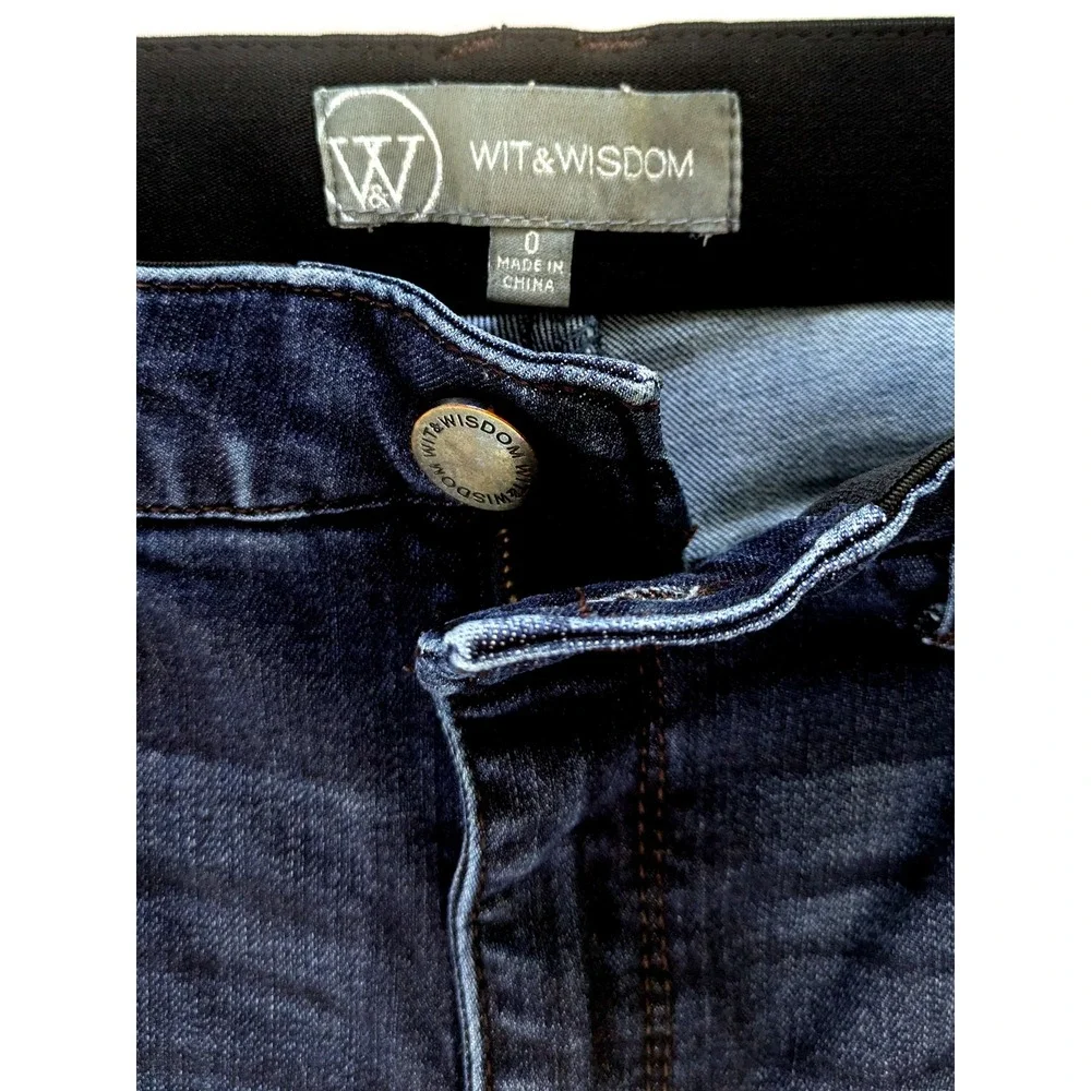 Wit & Wisdom Ab-solution Straight Leg Dark Wash Raw Hem Jeans Size 0